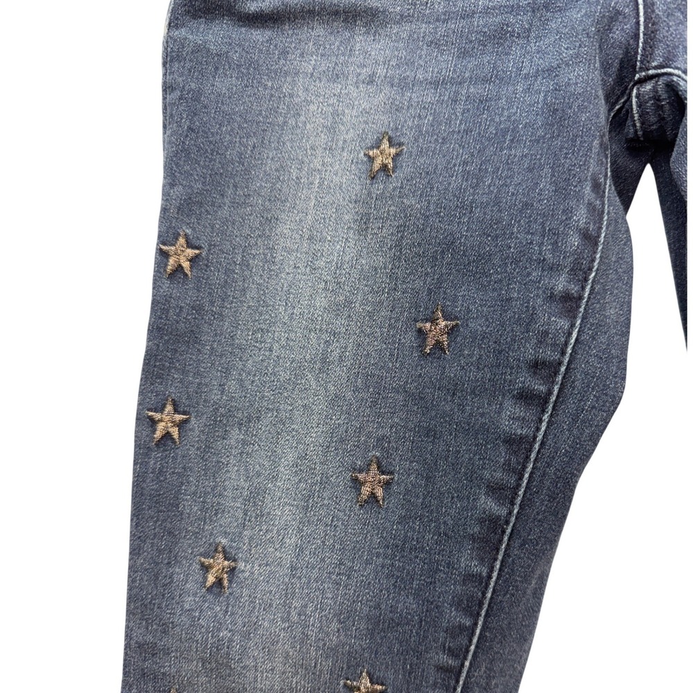 Tractr Skinny Jeans Girls 12 Blue Star Embroidered Frayed Hem Denim Pants - Picture 3 of 5